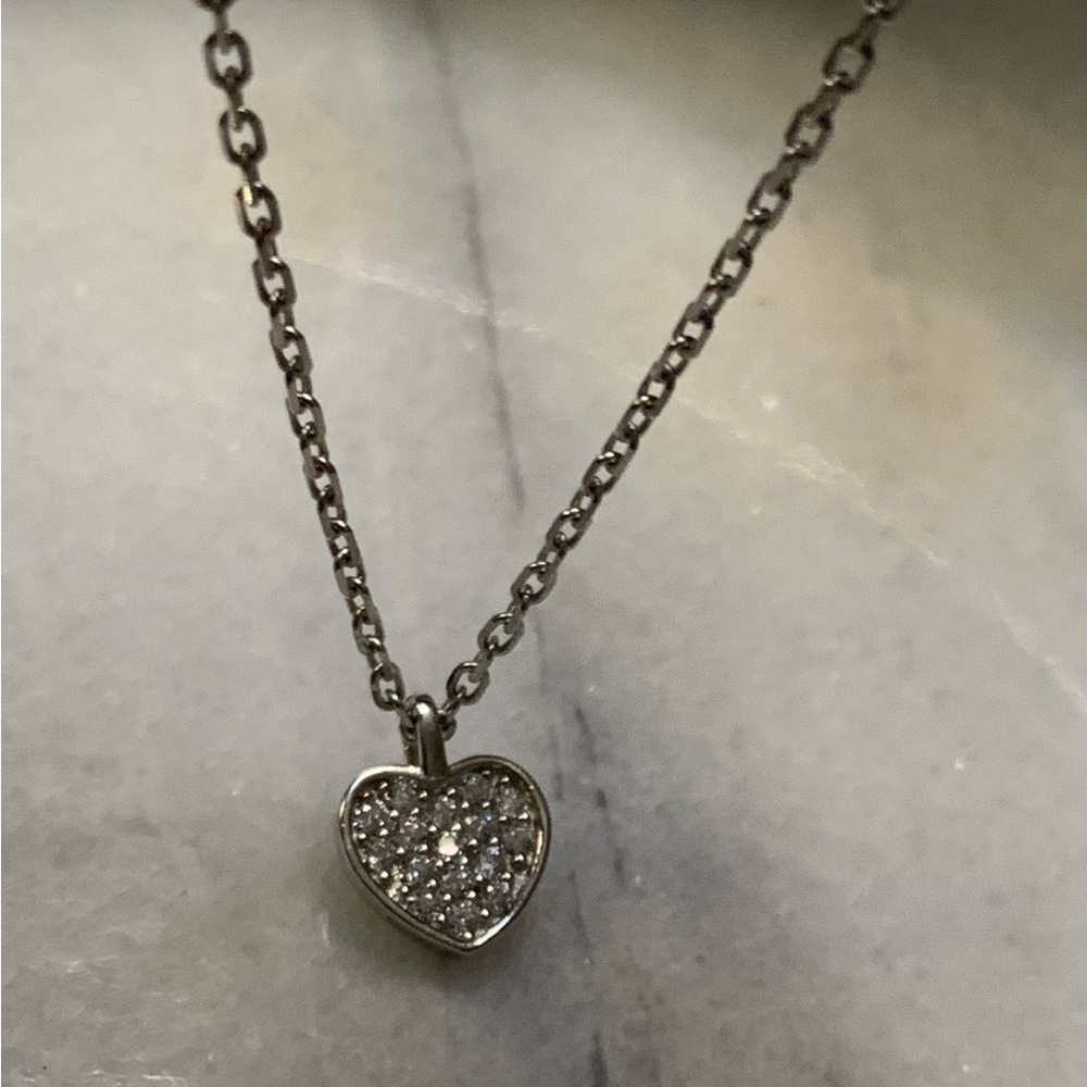 Sterling Silver .925 Heart Pendant Necklace 16”+2”
